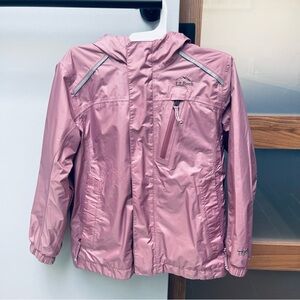 Girls L.L.Bean Wind and Rain Fleece Lined Jacket, Size M 5-6